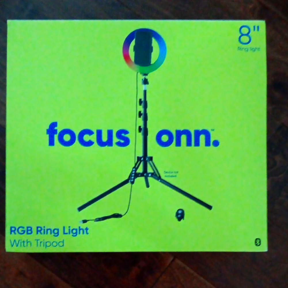 Focus Onn RGB Ring Light 8" With Tripod New Open Box